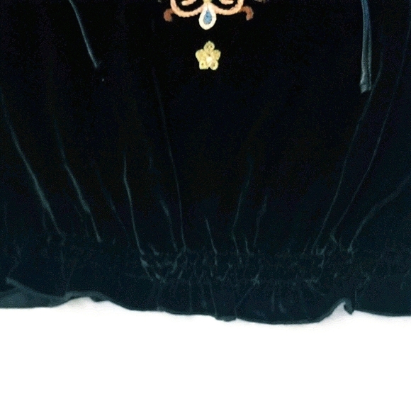 Embroidered Velvet Longsleeve Top - Picture 7 of 11
